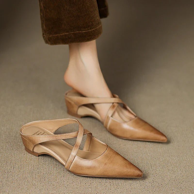 ALUNA | Mules en Cuir Véritable