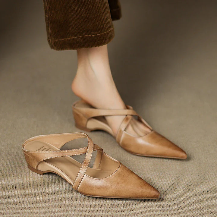 ALUNA | Mules en Cuir Véritable