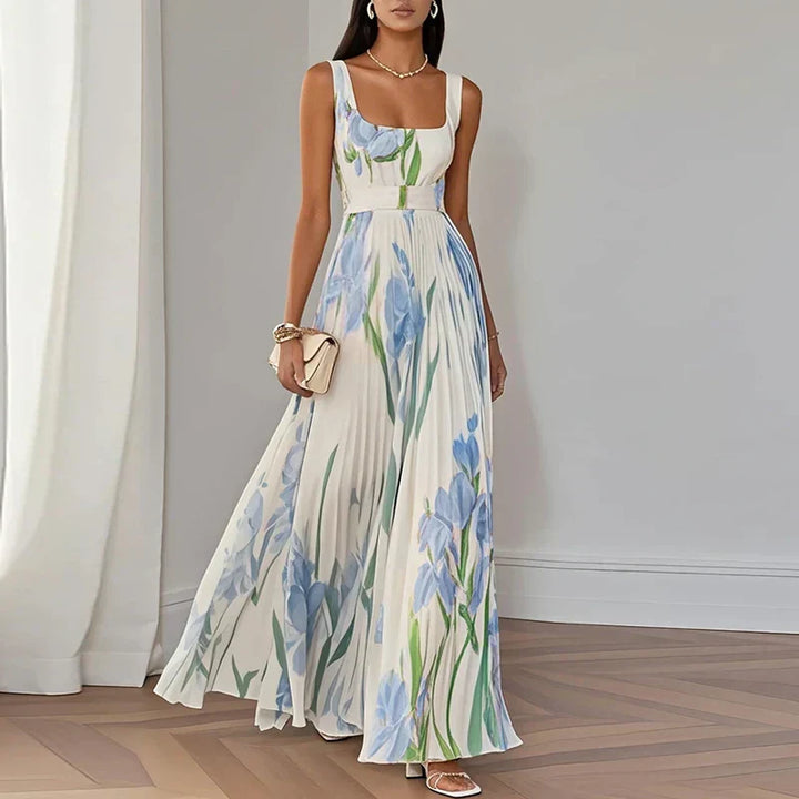 Oriah | A-Line Maxi Dress with Floral Design