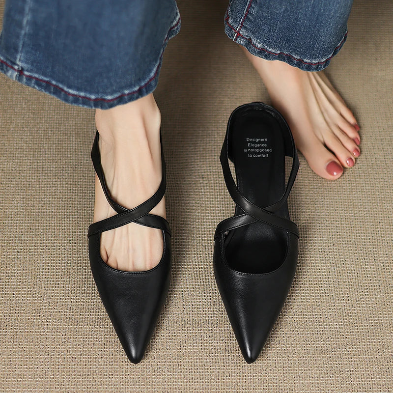 ALUNA | Mules en Cuir Véritable