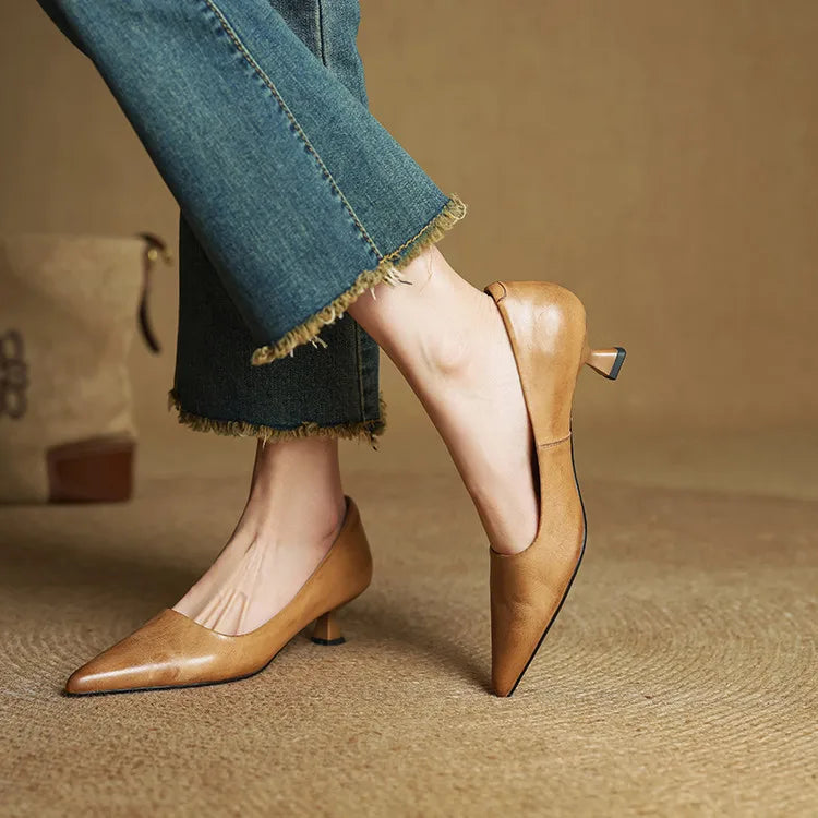 Chaussures à talons Anok en cuir véritable