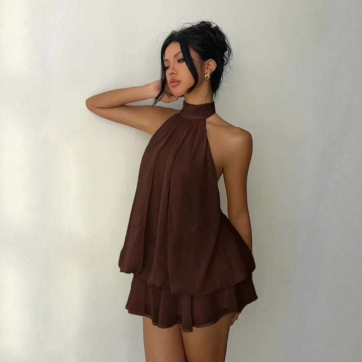 Josée | Flowing Halter Mini Dress