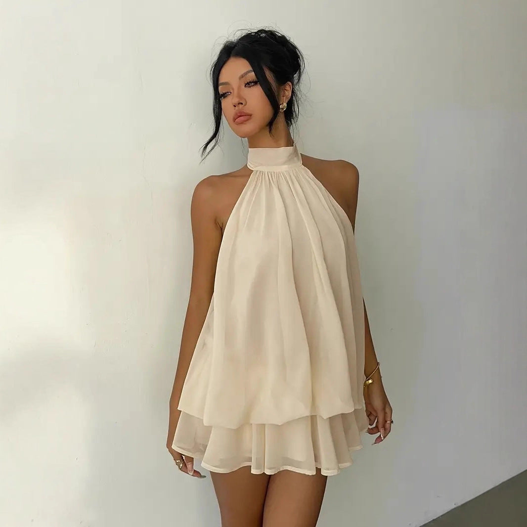 Josée | Flowing Halter Mini Dress