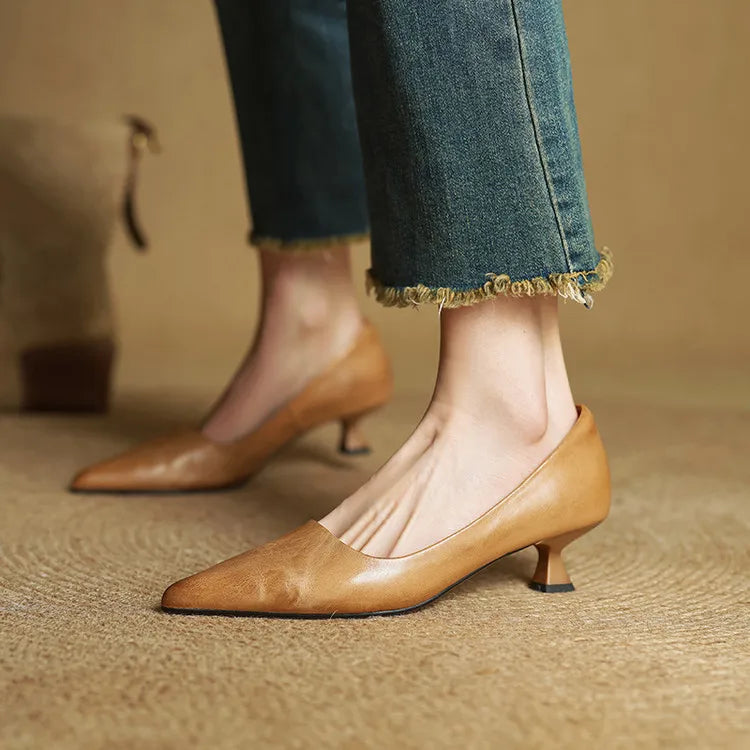 Chaussures à talons Anok en cuir véritable