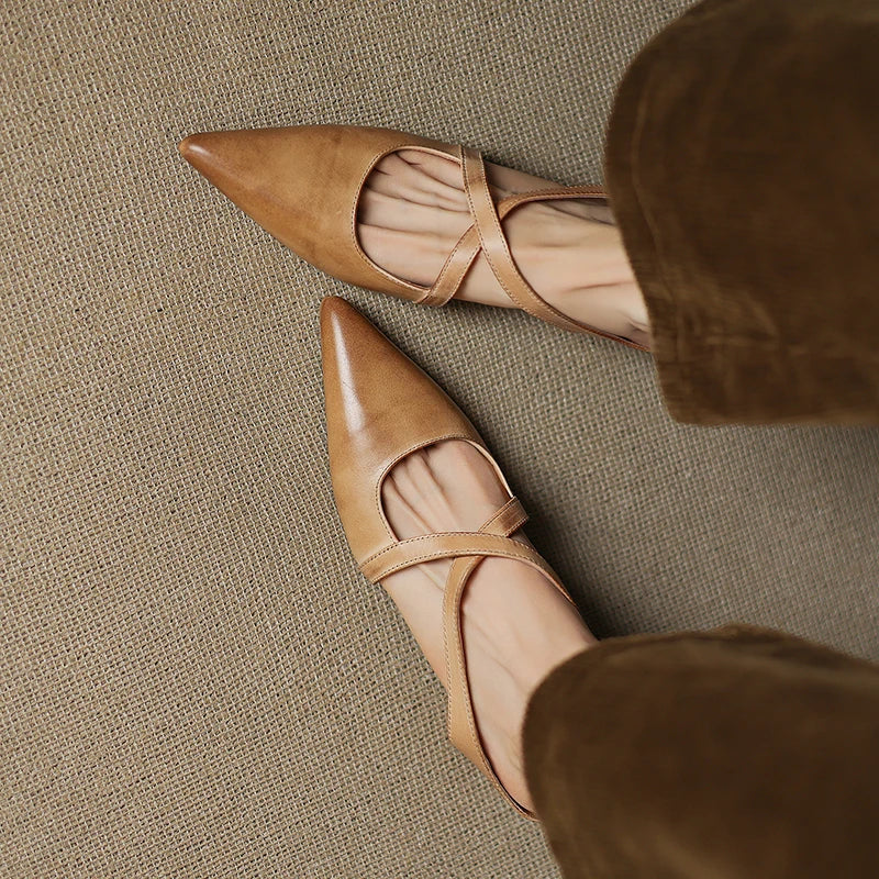 ALUNA | Mules en Cuir Véritable