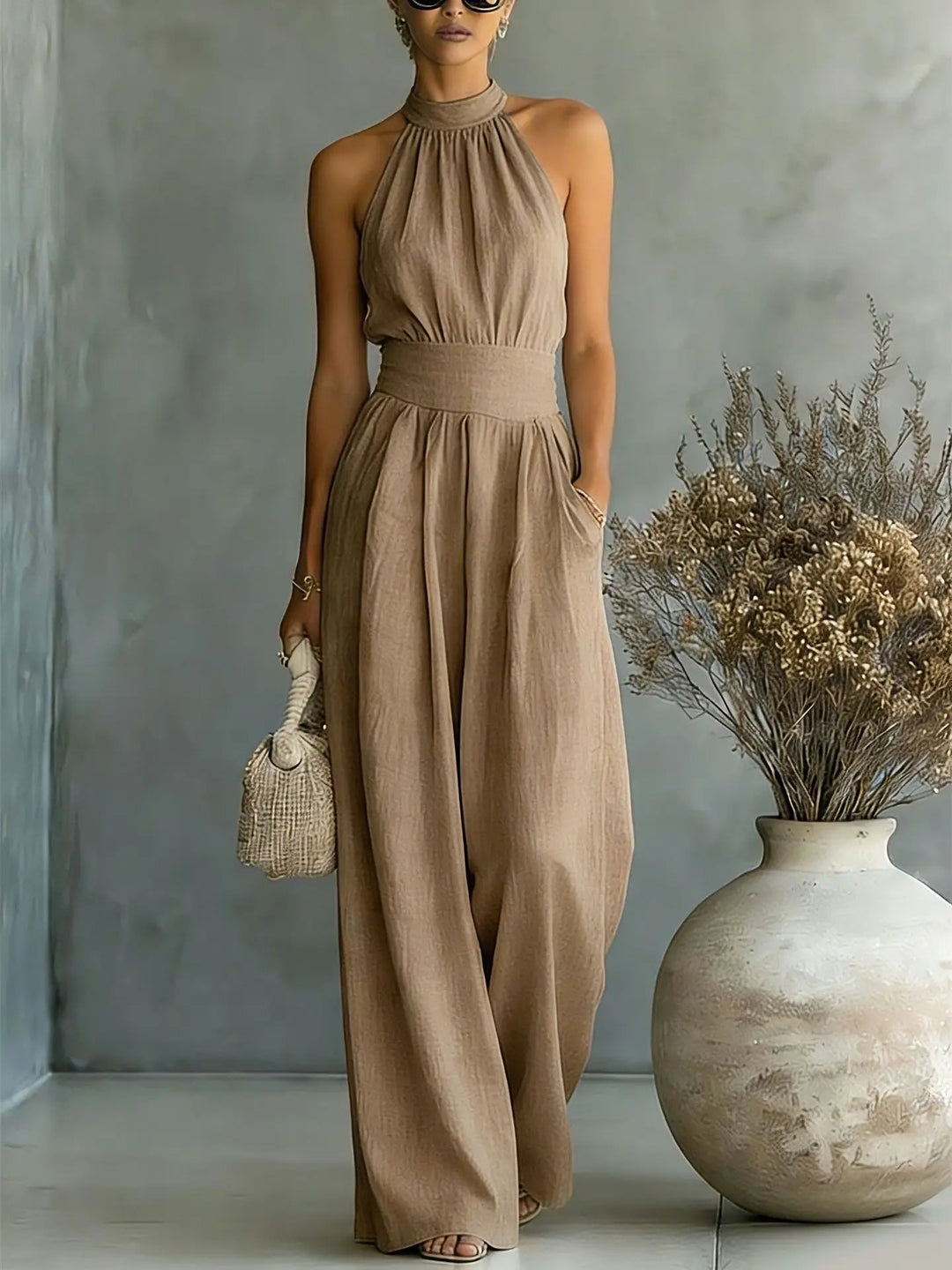 Geneviève | Graceful Halter Jumpsuit