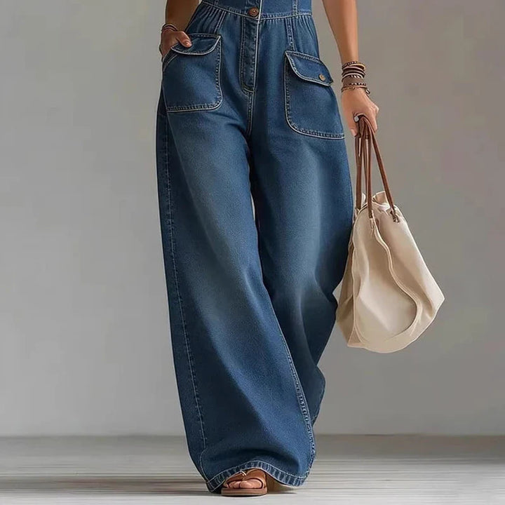 Savannah | Combinaison en jean à jambes larges