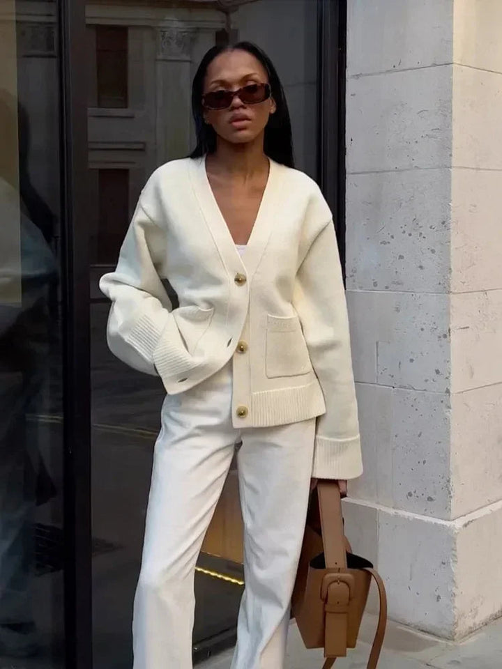 JULIETTE™ - Cardigan en maille à col en V