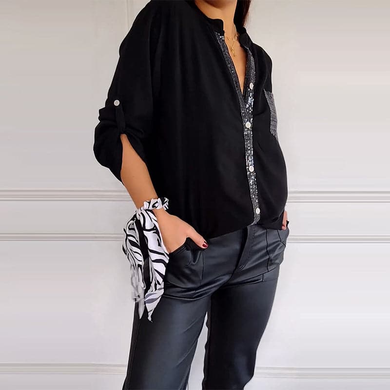 DANICA™ - Blouse Ornée de Paillettes