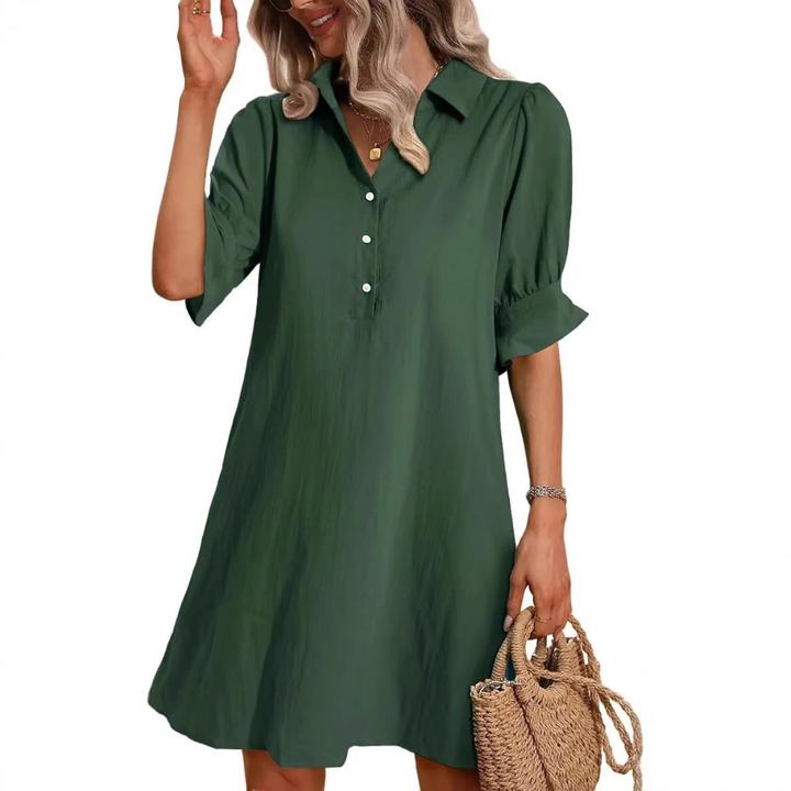 FRANCHESCA™ - Robe chemise décontractée boutonnée