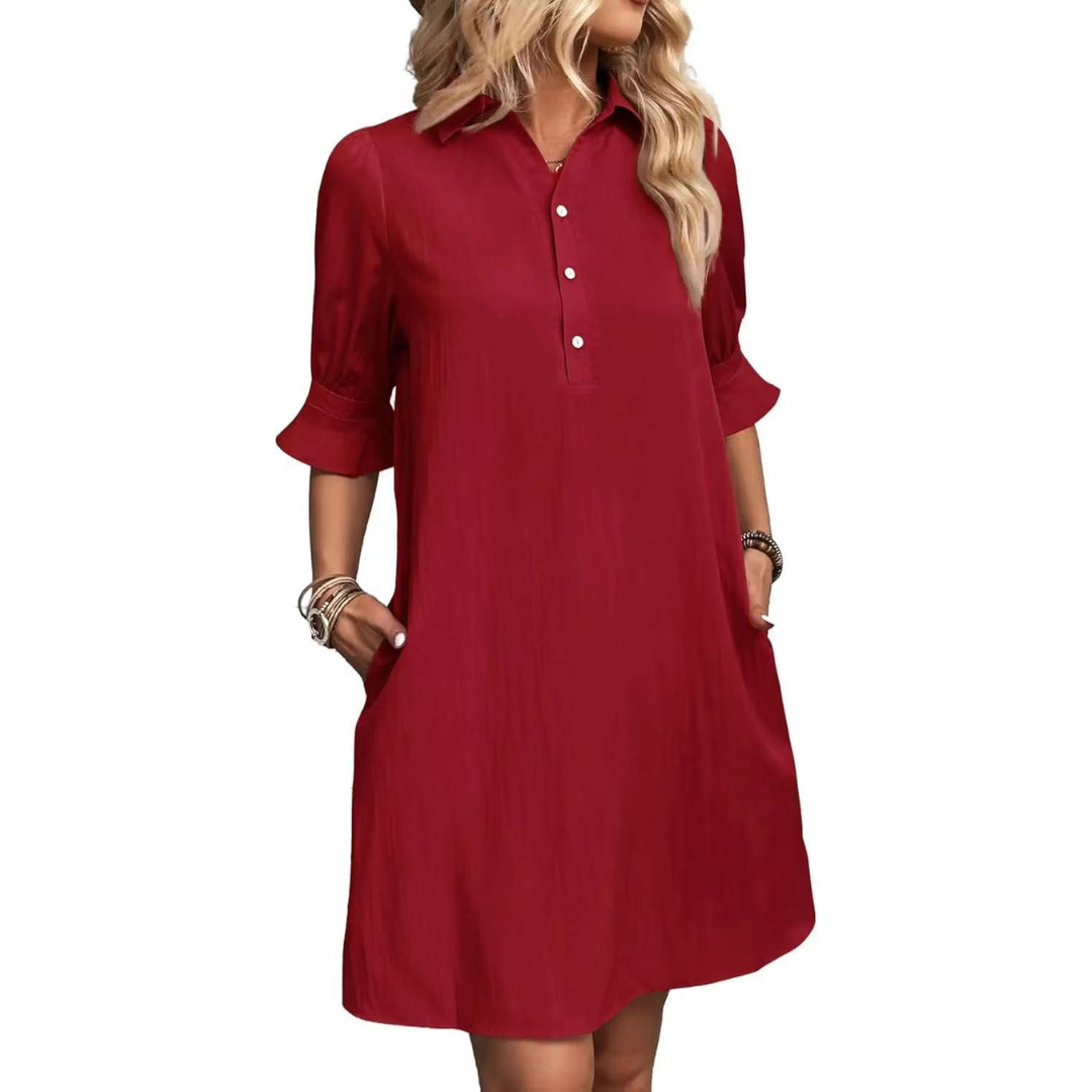 FRANCHESCA™ - Robe chemise décontractée boutonnée