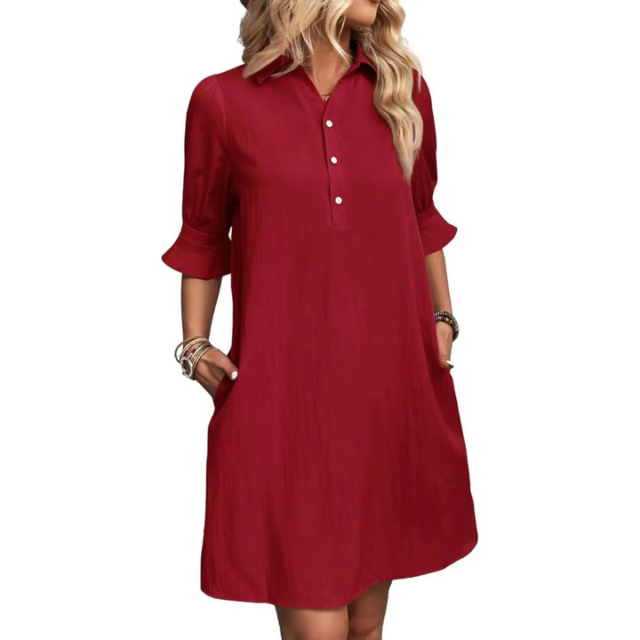 FRANCHESCA™ - Robe chemise décontractée boutonnée
