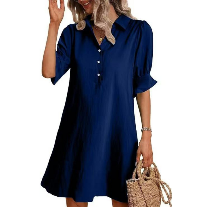 FRANCHESCA™ - Robe chemise décontractée boutonnée