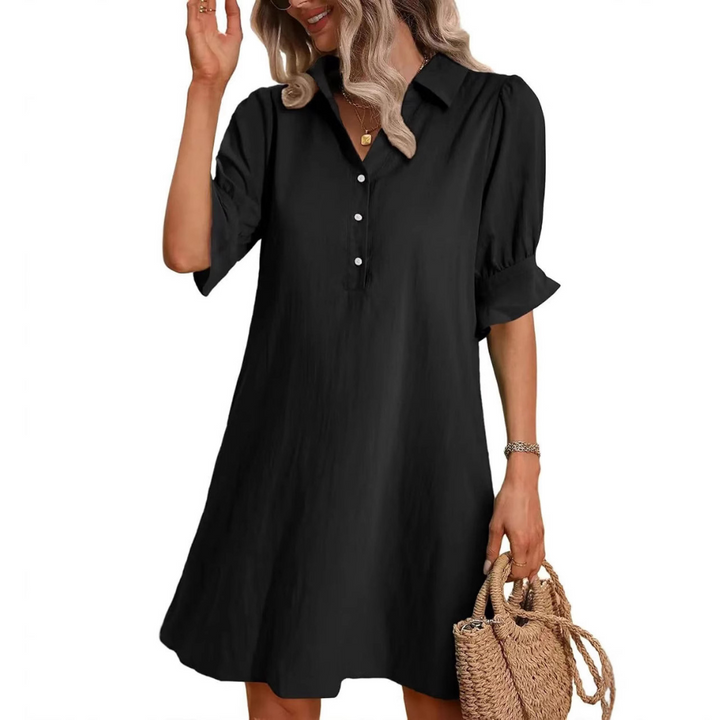 FRANCHESCA™ - Robe chemise décontractée boutonnée