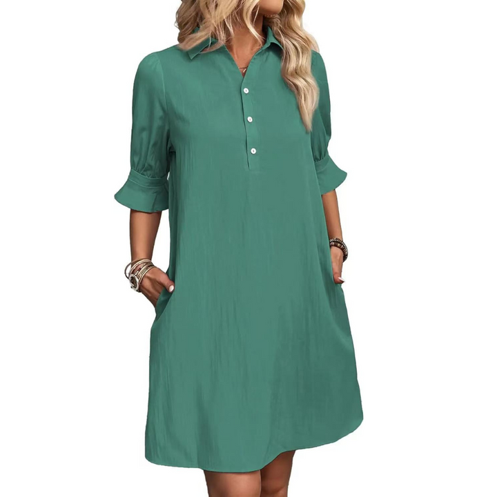 FRANCHESCA™ - Robe chemise décontractée boutonnée