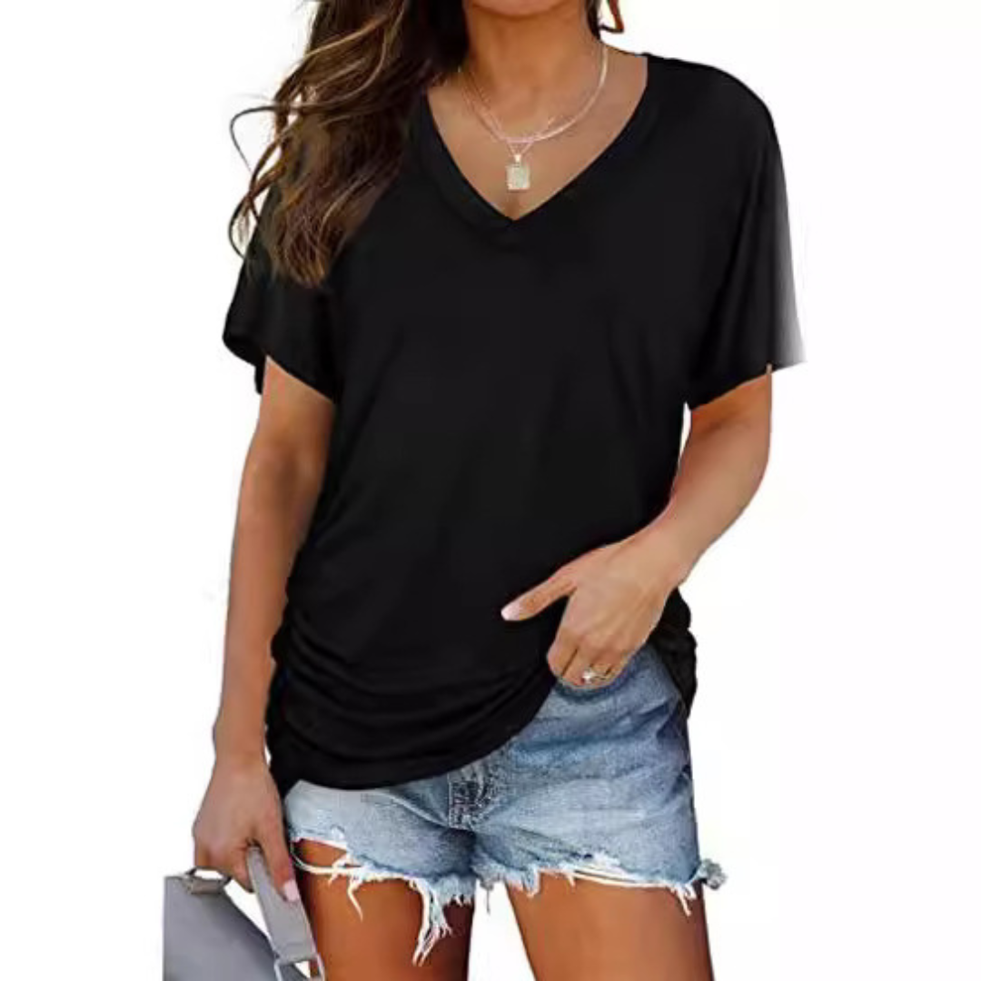 EILY™ - Chemise col en V coupe ample classique