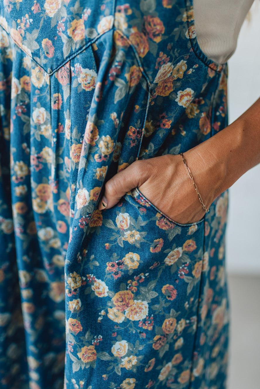 Mabel | Salopette fleurie à jambes larges
