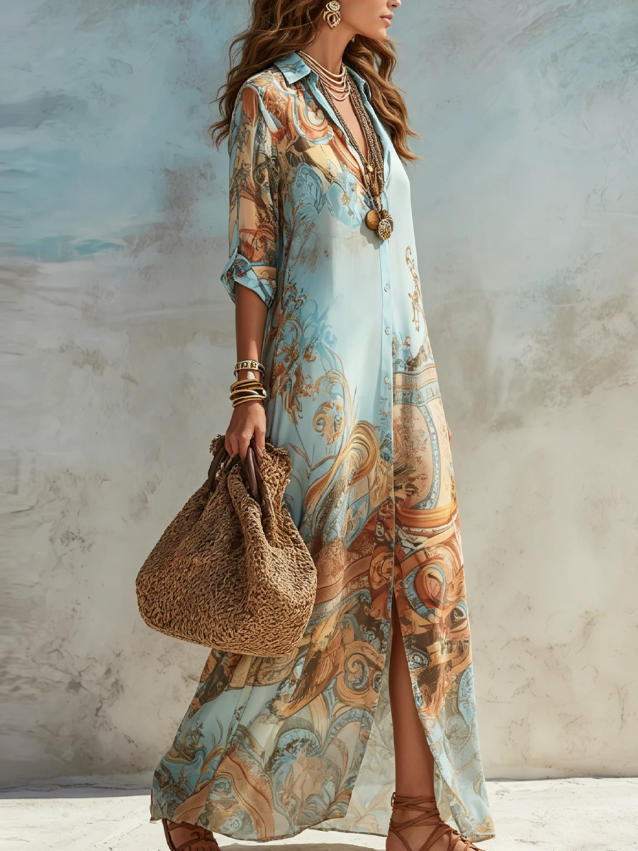 Sylvie | Artistic Printed Maxi Dress