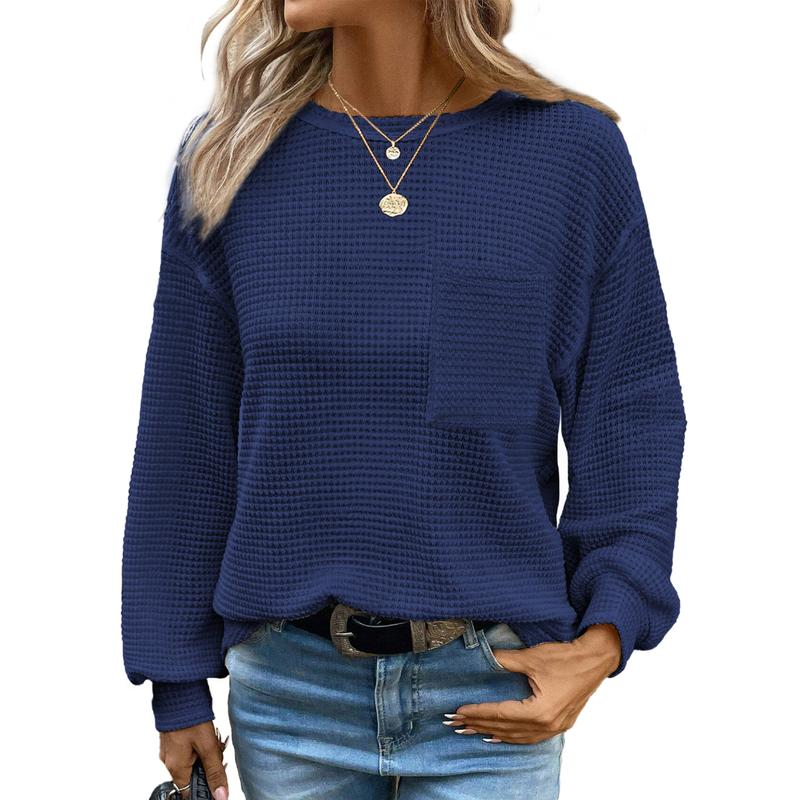 LIORA™ - Blouse col rond ample à manches longues et confortable