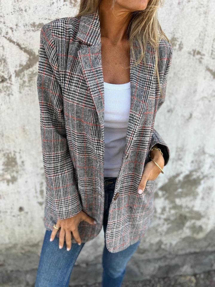 LUCINDA™ - Blazer Classique à Carreaux