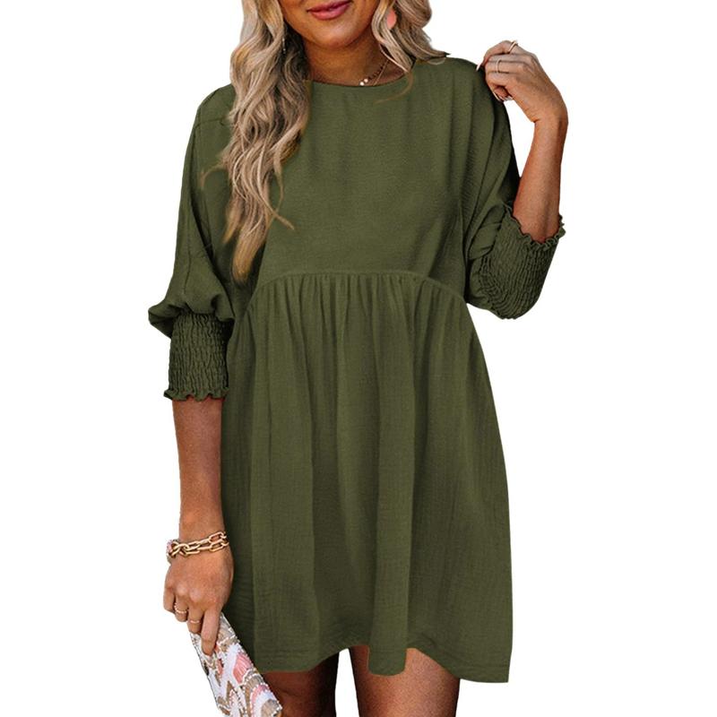 MIRASOL™ – Robe courte décontractée à col rond et coupe ample
