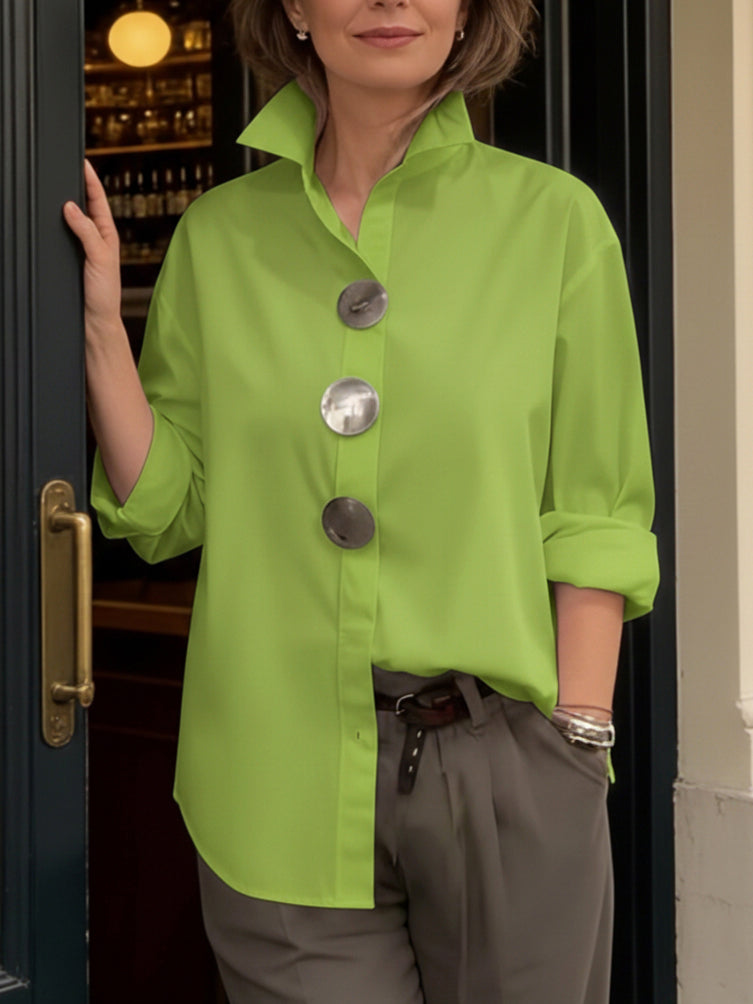 Glenda | Blouse boutonnée à col montant