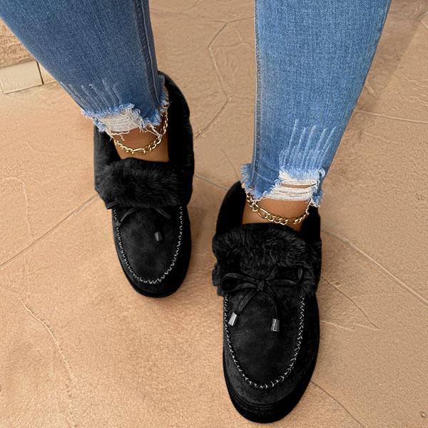 TESIE™ - Chaussons d'hiver confortables à plateforme en daim et à enfiler