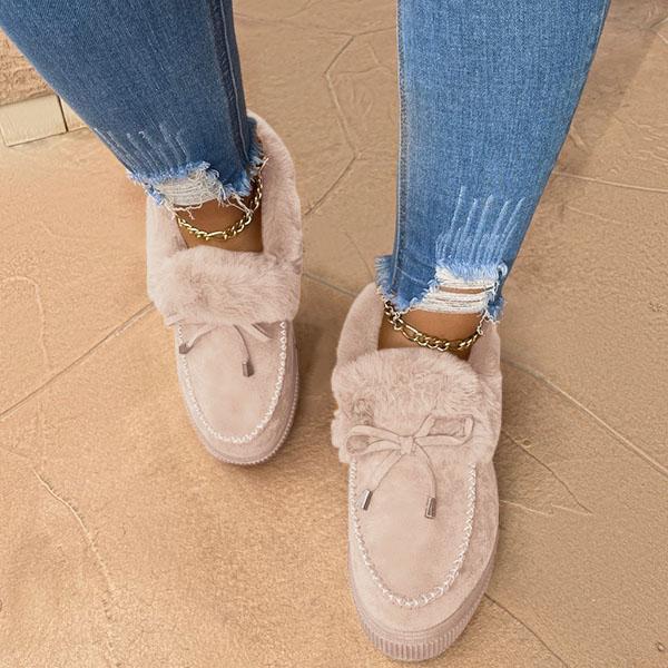 TESIE™ - Chaussons d'hiver confortables à plateforme en daim et à enfiler