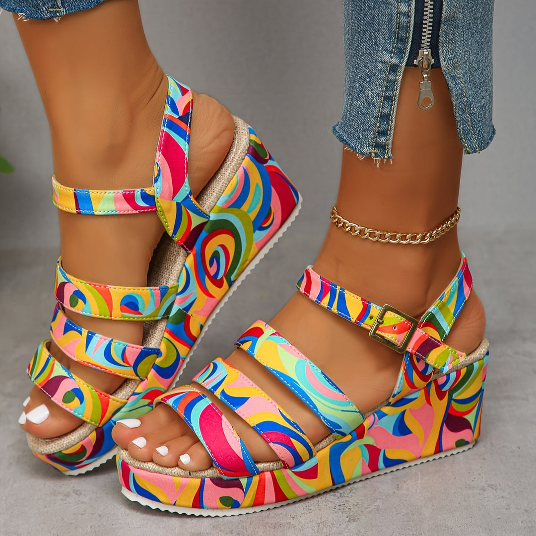 Mireille | Colourful Comfort Wedge Sandals