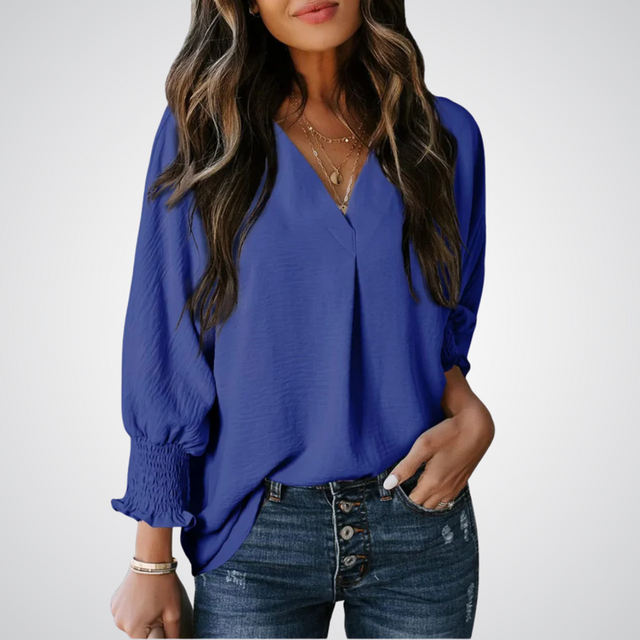 LEILA™ – Blouse Tunique Classique Col V