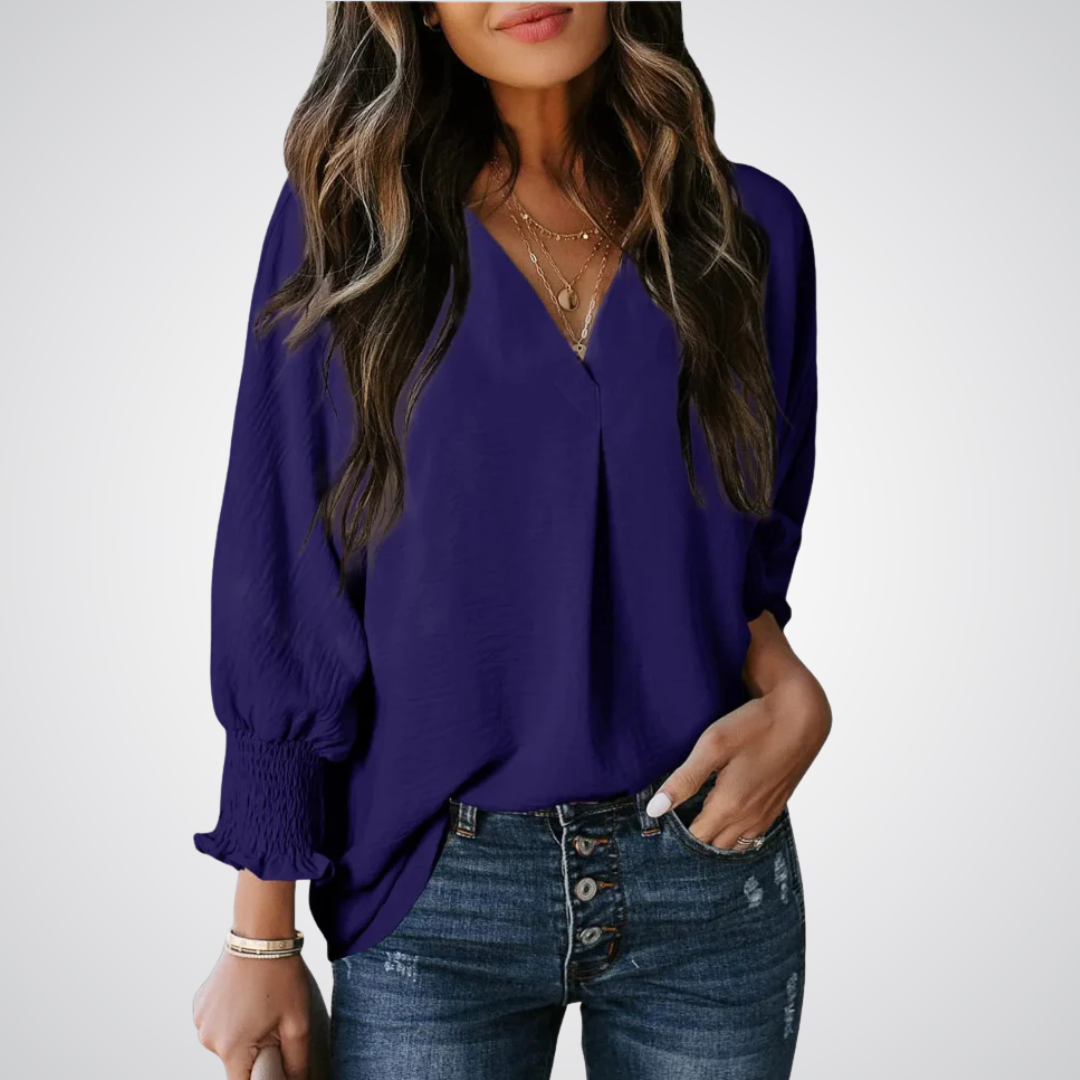 LEILA™ – Blouse Tunique Classique Col V