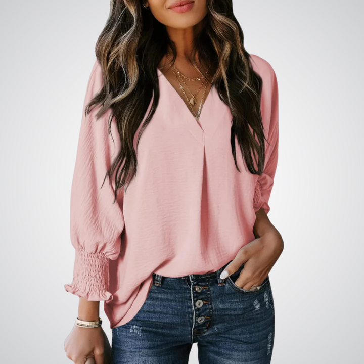 LEILA™ – Blouse Tunique Classique Col V