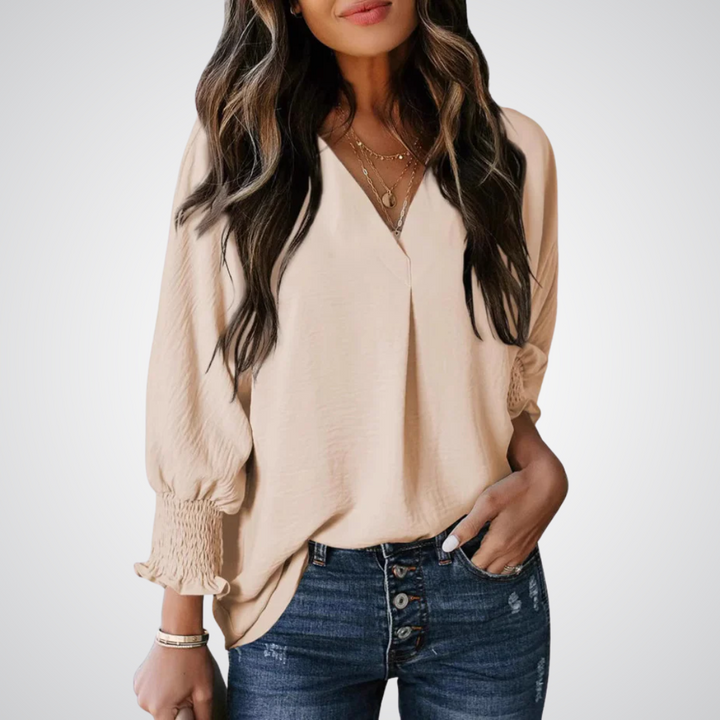 LEILA™ – Blouse Tunique Classique Col V