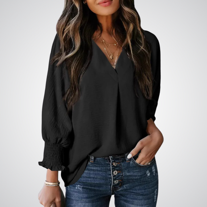 LEILA™ – Blouse Tunique Classique Col V