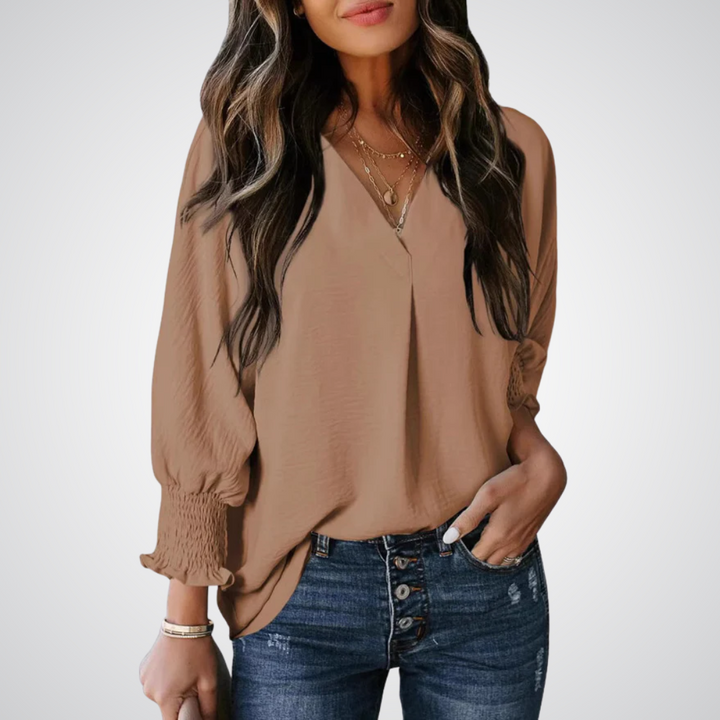LEILA™ – Blouse Tunique Classique Col V