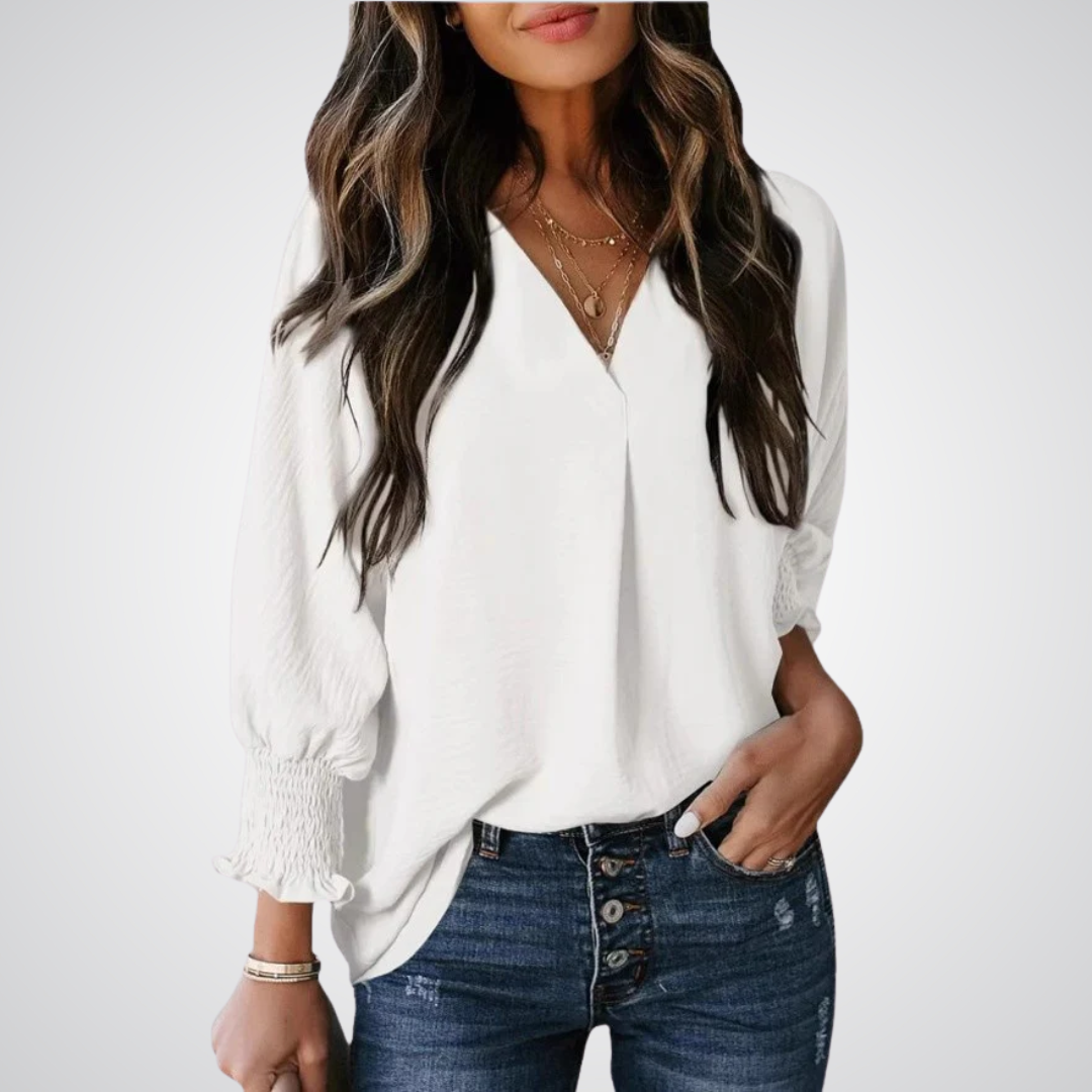 LEILA™ – Blouse Tunique Classique Col V
