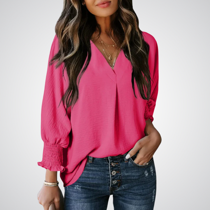 LEILA™ – Blouse Tunique Classique Col V