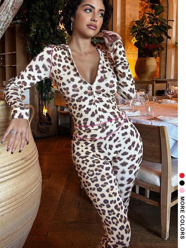 Ensemble deux pièces haut court zippé et pantalon LIVIA™ pour le quotidien
