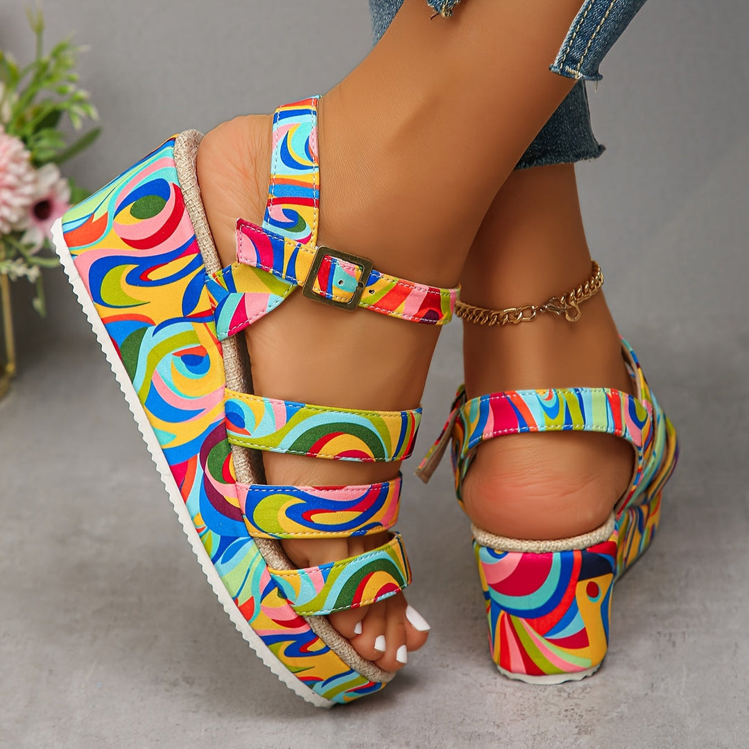 Mireille | Colourful Comfort Wedge Sandals