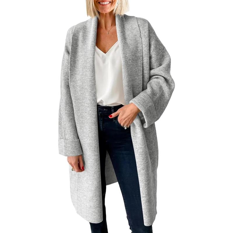 OLIVIENE™ - Gilet long ample et douillet à devant ouvert