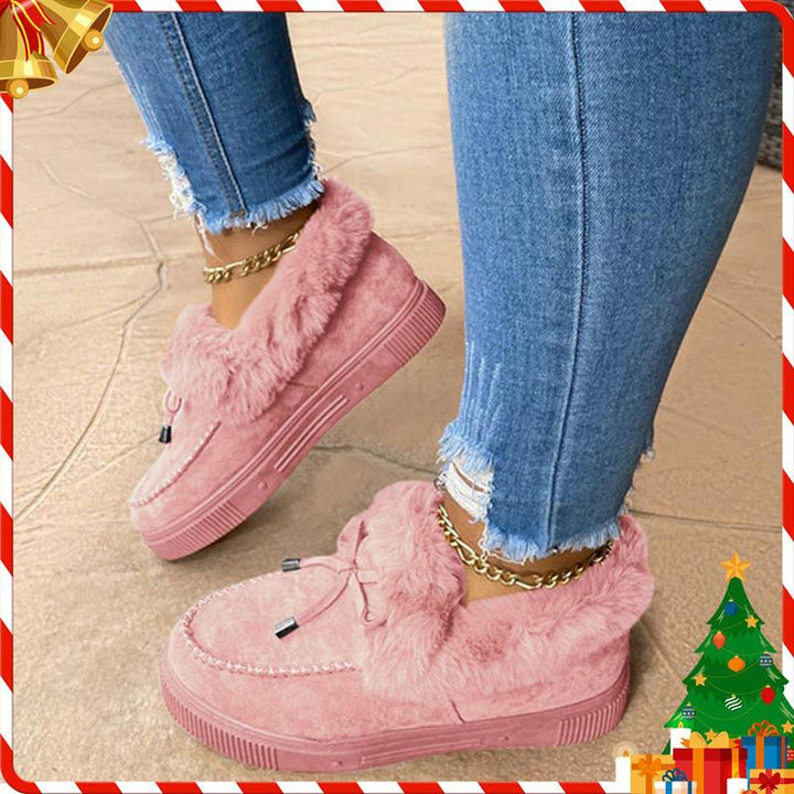 TESIE™ - Chaussons d'hiver confortables à plateforme en daim et à enfiler