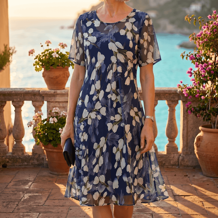 Monique | Elegant Floral Midi Dress