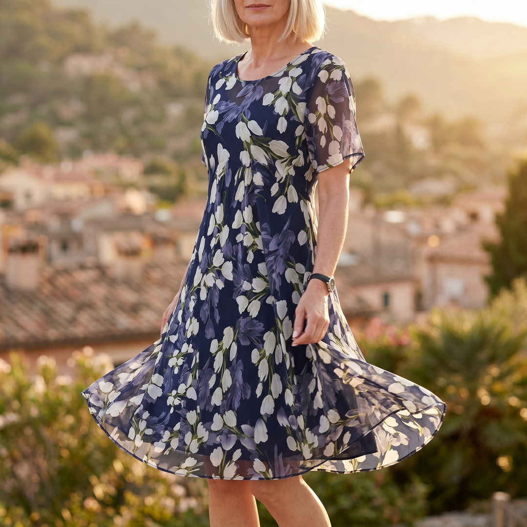 Monique | Elegant Floral Midi Dress