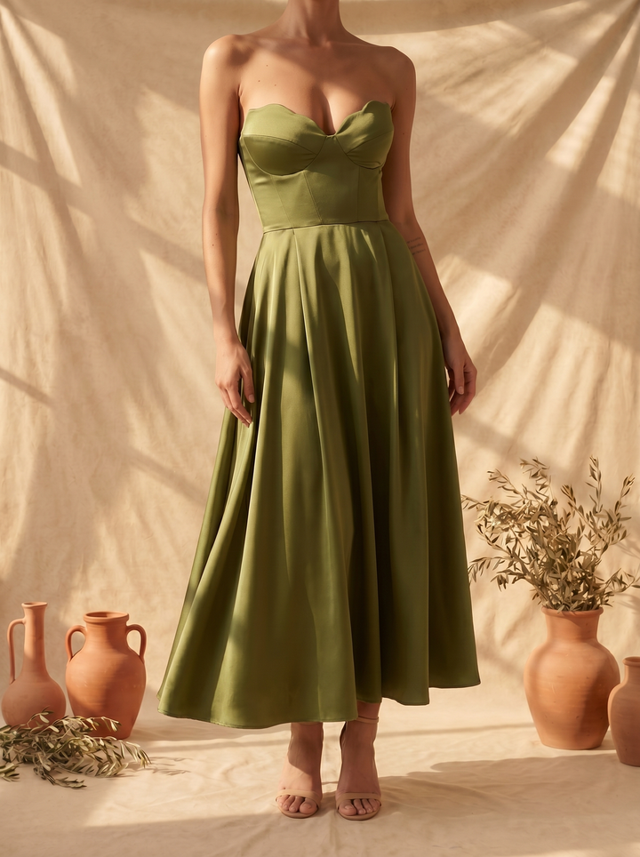 Liora | Chic Strapless Midi Gown