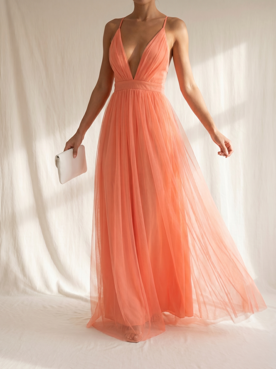 Ginevra | Light Coral Maxi Dress
