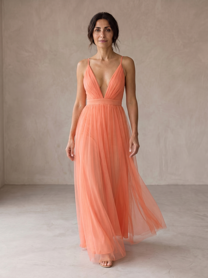 Ginevra | Light Coral Maxi Dress