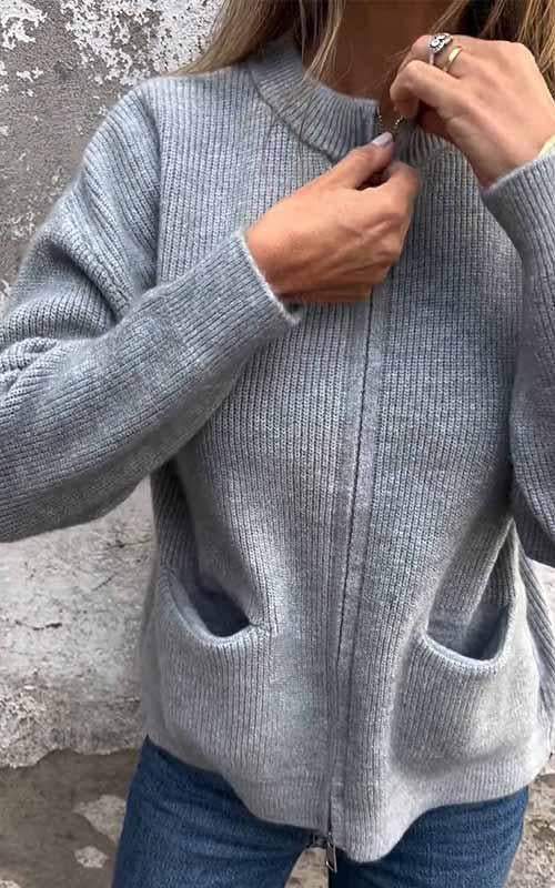 SARIA™ - Cardigan en maille zippé