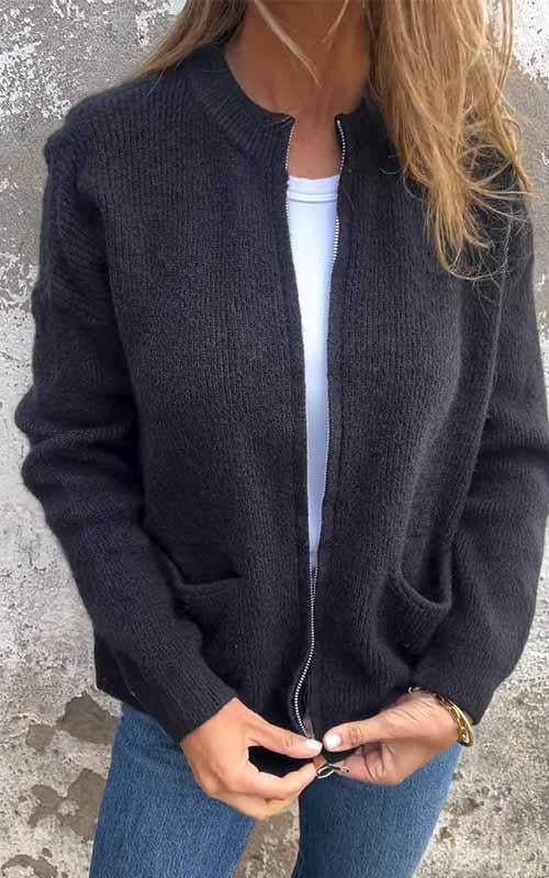 SARIA™ - Cardigan en maille zippé