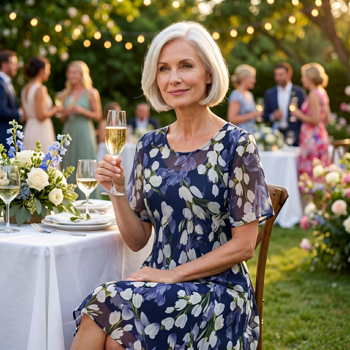 Monique | Elegant Floral Midi Dress