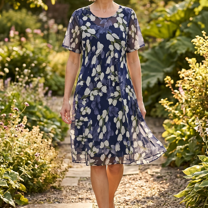 Monique | Elegant Floral Midi Dress